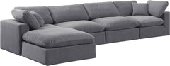 Comfy - 5 Piece Velvet Modular Sectional With Chaise