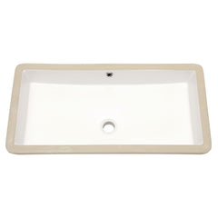 Modern Rectangular Undermount Bathroom Sink With Overflow Ceramic