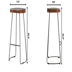 Industrial Chunky Bar Stool - Chestnut