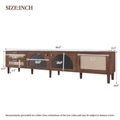 TV Stand With App-Controlled LED Lights, 2 Drawers & Door Storage