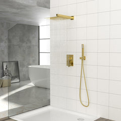Dual Shower Head 10" Wall Mounted Square Shower System