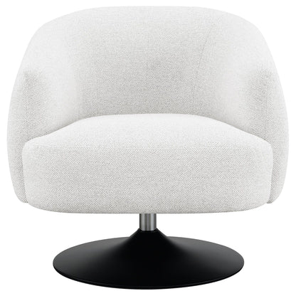 Upholstered Swivel Accent Chair, 360 Degree Rotation - Beige