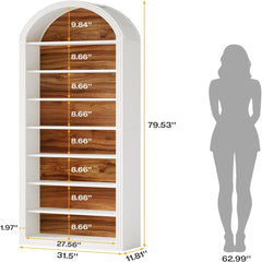 8 Tier Arched Open Display Shelving Unit For Living Room