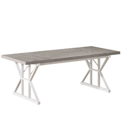 Rectangular Dining Table With X Trestle Metal Legs