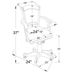 Upholstered Game Chair With Caster Wheels - Black
