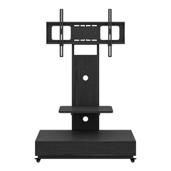 Mobile TV Cart With Push Pull Drawer, Lockable Wheels