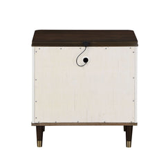 Carena - Night Stand With USB - White / Walnut
