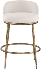 Ferro - Upholstered Counter Stool With Brushed Gold Base