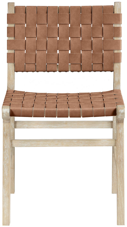 Entwine - Vegan Leather Upholstered Dining Chair - Painted Natural