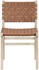 Entwine - Vegan Leather Upholstered Dining Chair - Painted Natural