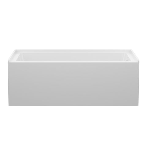 Alcove Soaking Bathtub With Skirt - Back - To - Wall Design - Glossy White