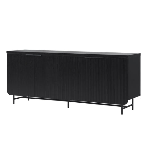 Scandi - Fluted Door Sideboard - Black