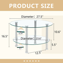 Contemporary Minimalist Double Layer Tempered Glass Coffee Table