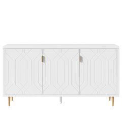 Modern TV Stand With 3 Doors And Adjustable Shelves