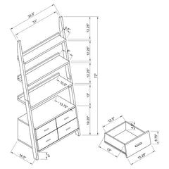Blackburn - 3 Piece Ladder Bookshelf Set With Modular Design - Cappuccino
