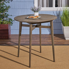Outdoor Acacia Wood Bar Table With Slat Top