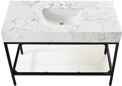 Marmo - Engineered Marble Bathroom Vanity With Black Base