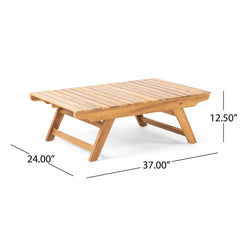 Outdoor Acacia Wood Coffee Table With Open Slat Design