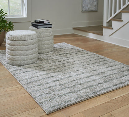 Laddway - 5' x 7' Rug - Cream / Green