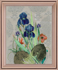 Mystic Iris Garden - 28" x 34" Framed Wall Art