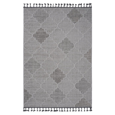 Guros - 8' X 10' Trellis Indoor / Outdoor Area Rug - White / Gray