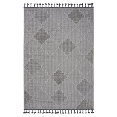 Guros - 8' X 10' Trellis Indoor / Outdoor Area Rug - White / Gray