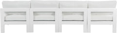 Nizuc - Outdoor Patio 4 Seat Armless Modular Sofa With White Frame