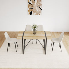 Modern Accent Dining Chairs Upholstered Seat, Metal Legs (Set of 4)