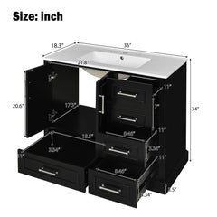 Traditional Bathroom Vanity With Soft Close Doors And Drawers