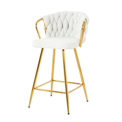 Modern Design High Stool With Plated Legs (Set of 2)