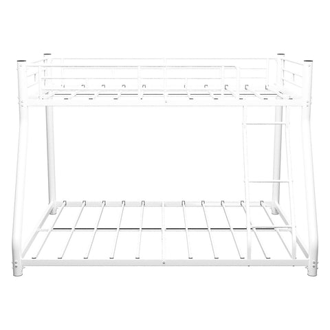 Bunk Bed Frame With Ladder And Guardrail, Heavy Duty Noise Free Design Metal Construction