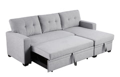 Upholstered Pull Out Sectional Sofa With Chaise