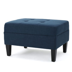 Foot Rest Under Desk Ottoman, Rectangle Foot Stool, Footrest Leg Rest For Sofa, Ottoman Rest Stools For Living Room Entryway - Navy Blue