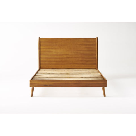 Wildflow - Queen Platform Bed With Splayed Legs And Headboard - Natural