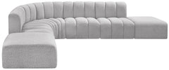 Arc - Boucle Fabric 7 Piece Corner Modular Sofa