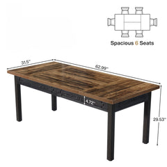 Executive Office Desk, Computer Table With Thick Top - Brown / Black