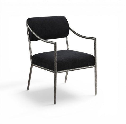 Bastille - Upholstered Dining Arm Chair (Set of 2) - Silver Frame