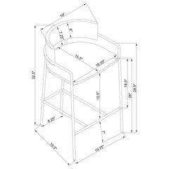 Low Back Upholstered Stool - Gray