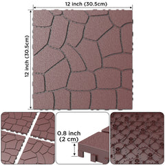 New Stone Texture Patio Deck Tiles, Diy Interlocking Floor Tiles, Easy Installation