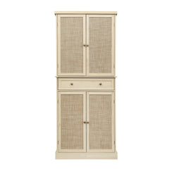4 Door Storage Cabinet With 1 Drawer And 4 Adjustable Inner Shelves - Natural