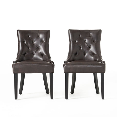 Contemporary Cheney Dining Chair Set With Tufted Design
