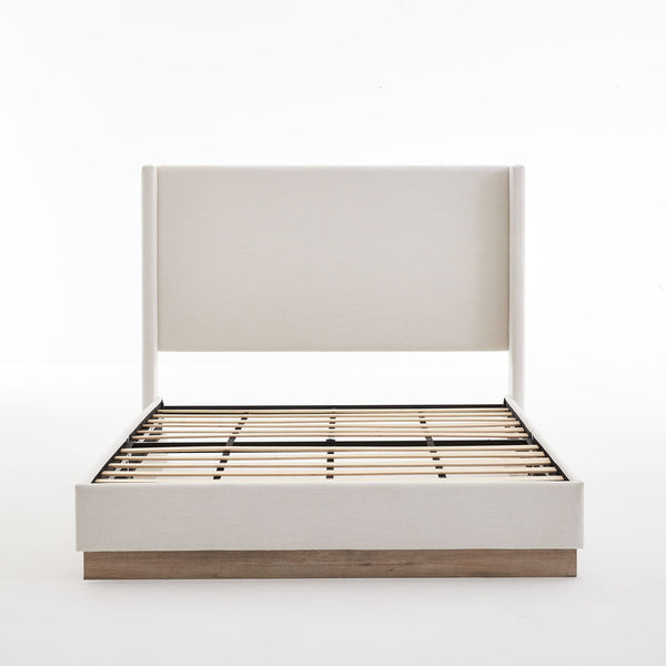 Hosford - Minimalist Canvas Upholstered Wingback Bed