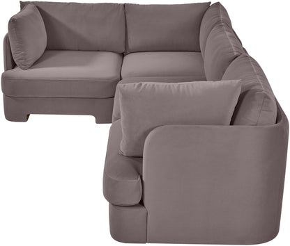 Hammond - Velvet Performance Fabric Upholstered 4 Piece Sectional