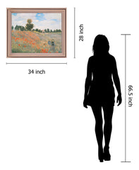 Poppy Field Stroll - 28" x 34" Framed Wall Art