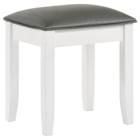 Vanity Stool With Padded Seat - Gray