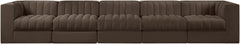 Rummi - Velvet Performance Fabric Upholstered 5 Piece Modular Sofa