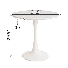 Mid-Century Round Dining Table With Pedestal Base For 2 - 4 People