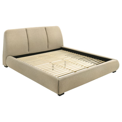 Modern Upholstered Platform Bed With Tufted Headboard