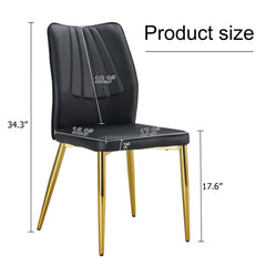 Medieval Modern Dining Chairs With Cushions And Metal Legs Material (Set of 4) - Black