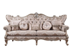 Jayceon - Sofa With 5 Pillows - Fabric & Champagne